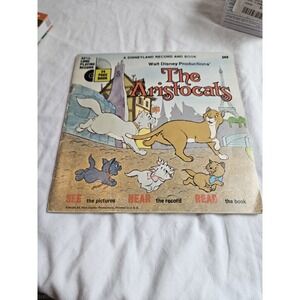 VINTAGE 1970 Walt Disney Read Along Book Record THE ARISTOCATS